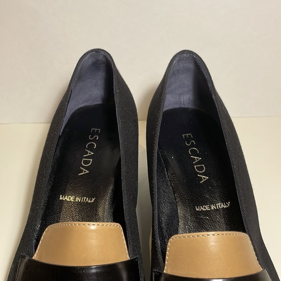 Escada Tan and Black Heels - Picture 5 of 6